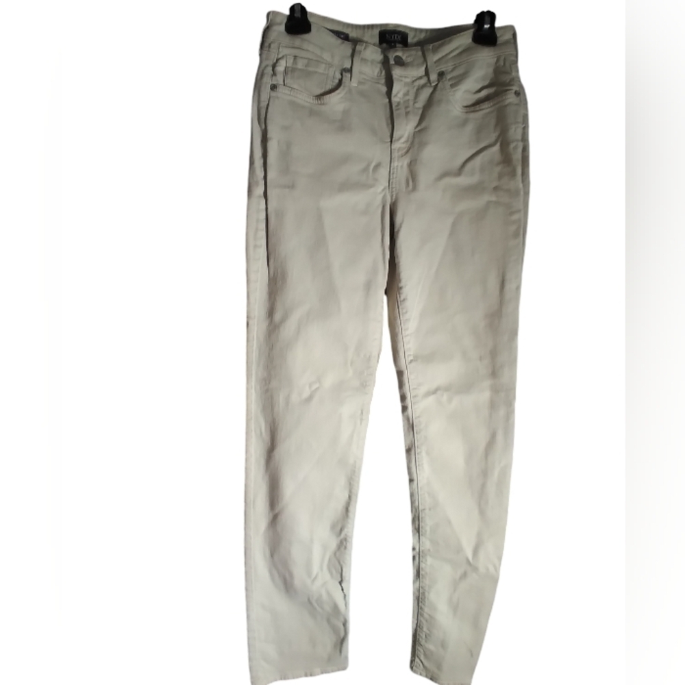 NYDJ marilyn straight cream colored jean